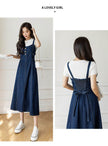 Spring And Autumn New Korean Style Casual All-matching Jeans Suspender Dress