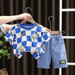 Fashion Personality Short Sleeve Boys Summer Suit