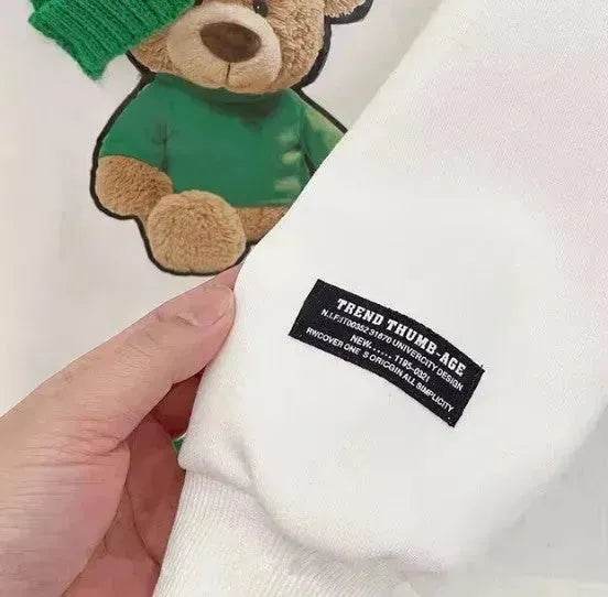 Children Cartoon Hat Bear Long-sleeved Trousers Two-piece Set for Kids