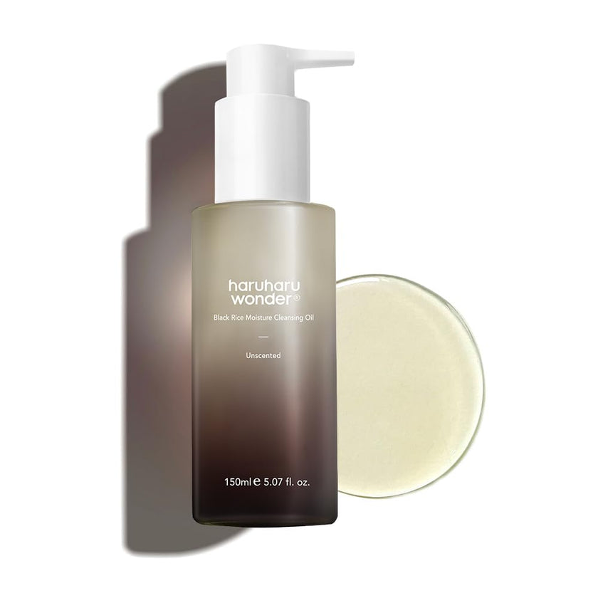 Haruharu Wonder Black Rice Moisture Deep Cleansing Oil 5.1 fl.oz / 150ml | Korean Facial Cleanser, Makeup Remover | Vegan, Cruelty Free | Jojoba Seed Oil, Macadamia Seed Oil 🍁 All In One Marketplace Canada