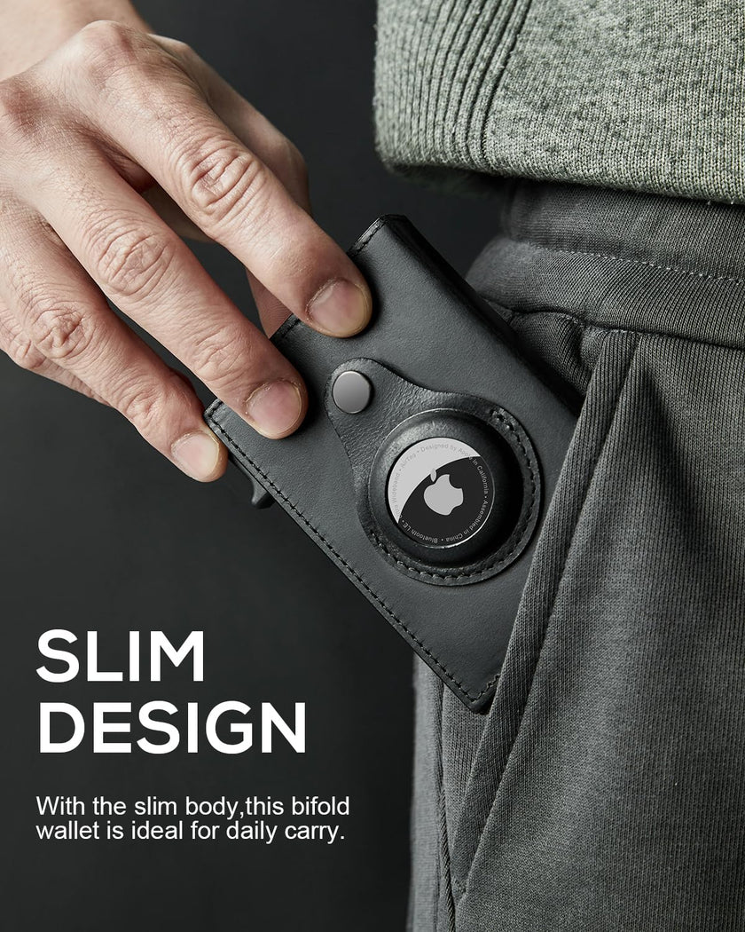 Men's Slim AirTag Wallet with RFID Blocking and Card Slider