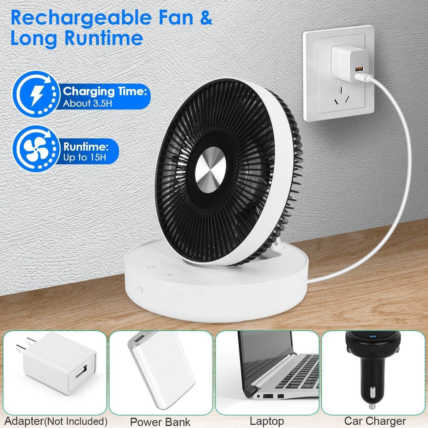 Foldable Rechargeable Portable Remote Control Desk Fan