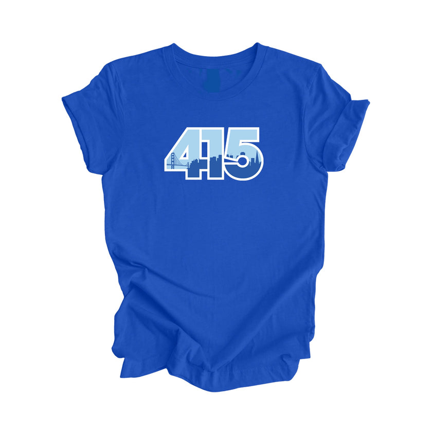 415 San Francisco California USA Area Code City Skyline Gift - Unisex T-Shirt - Inspired X