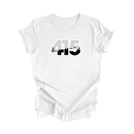 415 San Francisco California USA Area Code City Skyline Gift - Unisex T-Shirt - Inspired X