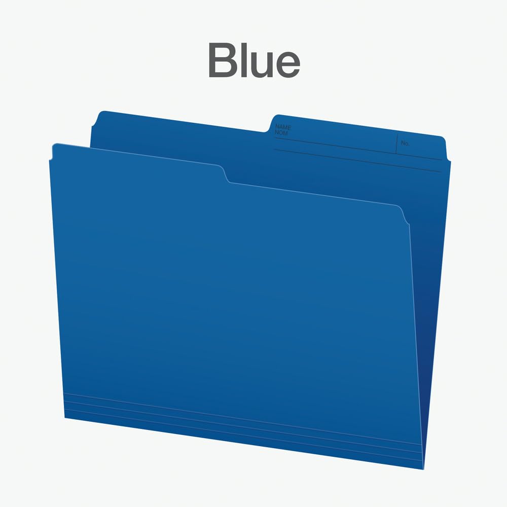Pendaflex File Folders, Blue Colour File Organizers, 1/2 Cut Tab, Letter Size, Durable Paper Stock, 100/Box, Ideal for Office, Home, and School Filing Needs 🍁 All In One Marketplace Canada