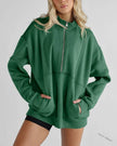 Women's Half Zipper Pocket Fashion Casual Exercise Oversized Sweatshirt Pullover