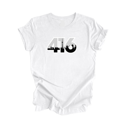 416 Toronto Ontario Canada Area Code City Skyline Gift - Unisex T-Shirt - Inspired X