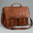 MET Premium Leather Laptop Bag. Messenger Briefcase with Detachable Shoulder Strap