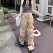 Real Shot American Retro High Street Graffiti XINGX Rendering Baggy Jeans Pant For Women