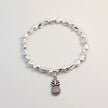 Pineapple Charm Nugget Bracelet in Silver Plate