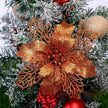 Glitter Artifical Christmas Flowers Christmas Tree Decorations For Home Fake Flowers Xmas Ornaments New Year Decor