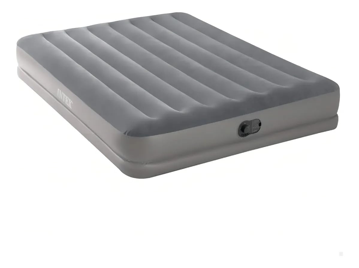 INTEX 64114E Dura-Beam Standard Prestige Air Mattress: Fiber-Tech – Queen Size – Built-in USB Electric Pump – 12in Bed Height – 600lb Weight Capacity 🍁 All In One Marketplace Canada