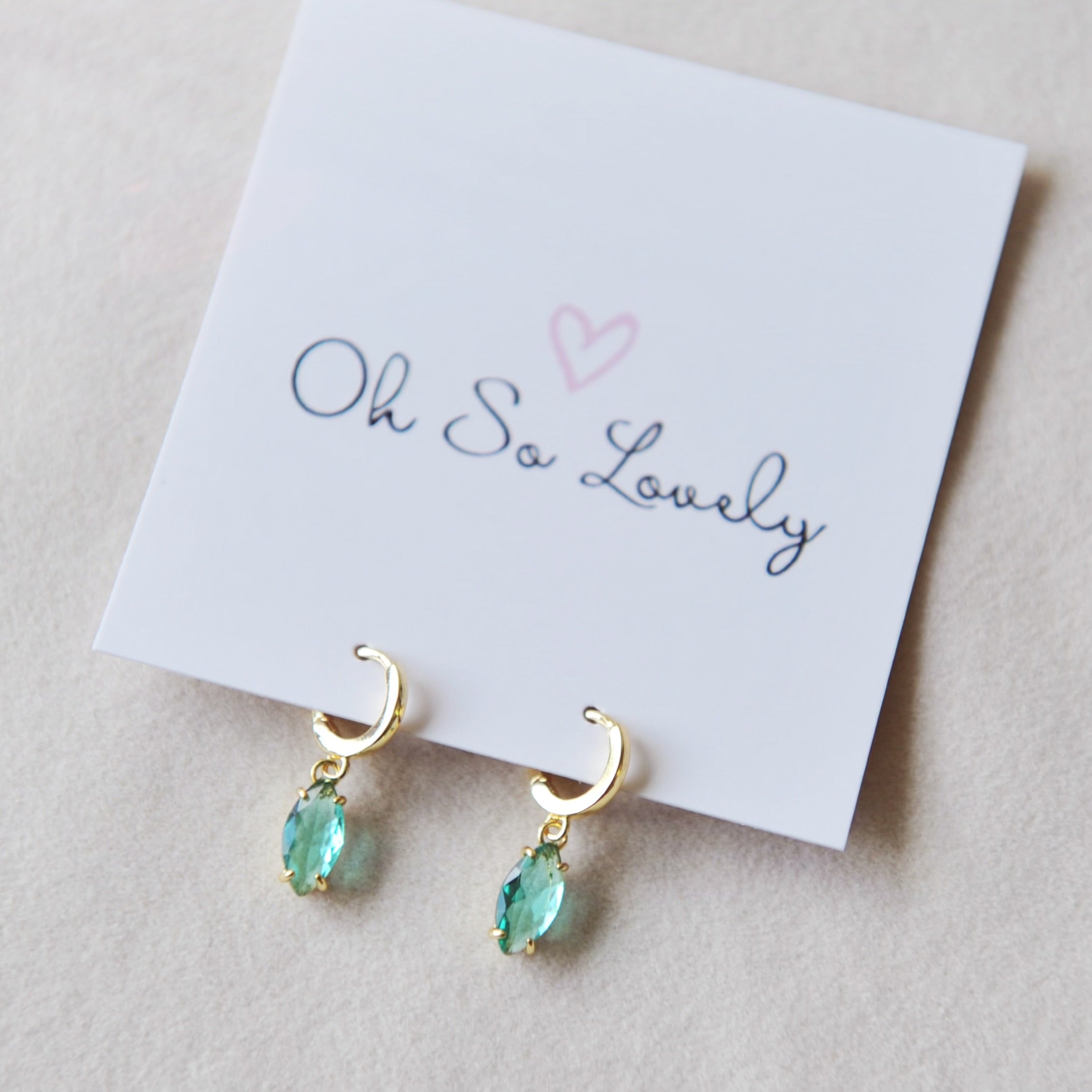 Imogen Mint Marquee Huggie hoops
