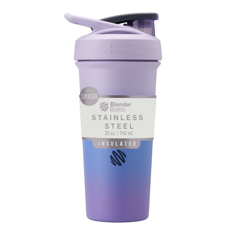 BlenderBottle Strada Sleek Insulated Stainless Steel Water Bottle with Wire Whisk, 25-Ounce, Lavender Ombre 🍁 All In One Marketplace Canada