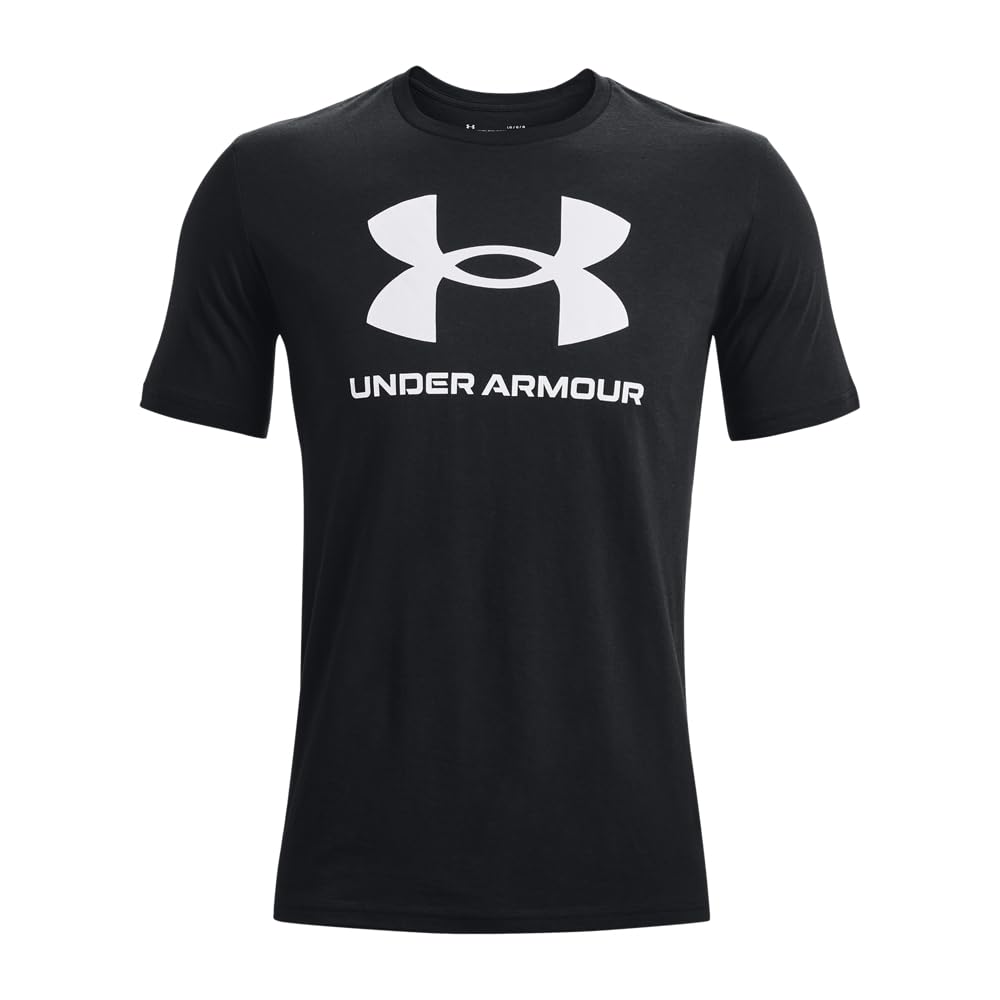 Under Armour Men's Sportstyle Logo Short Sleeve T Shirt, (001) Black / / White, Large 🍁 All In One Marketplace Canada