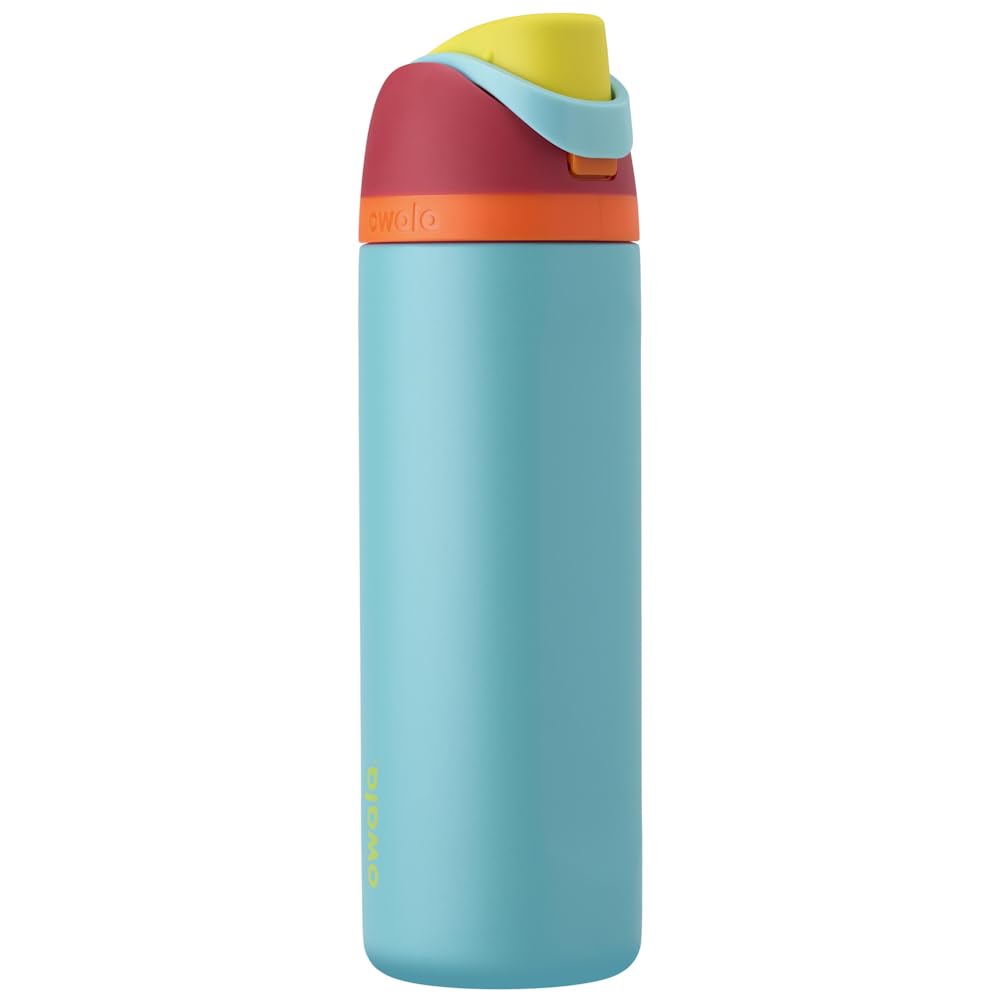 Owala FreeSip Insulated Stainless Steel Water Bottle with Straw for Sports and Travel, BPA-Free, 24-oz, Red/Aqua (Summer Sweetness) 🍁 All In One Marketplace Canada