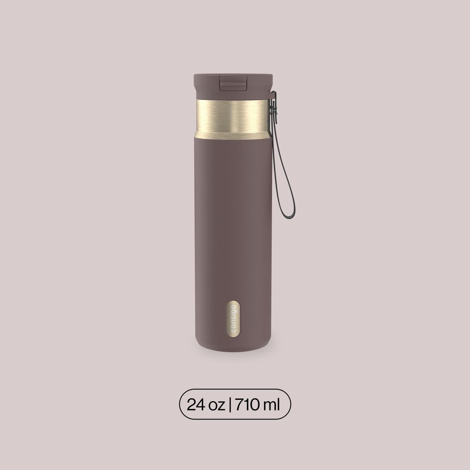 Contigo SnapSeal 24 oz Water Bottle w/Carry Strap & Reusable Straw | Vacuum-Insulated Stainless Steel for Hot & Cold Drinks | Spill-Proof Lid | BPA & Lead-Free | Dishwasher Safe 🍁 All In One Marketplace Canada