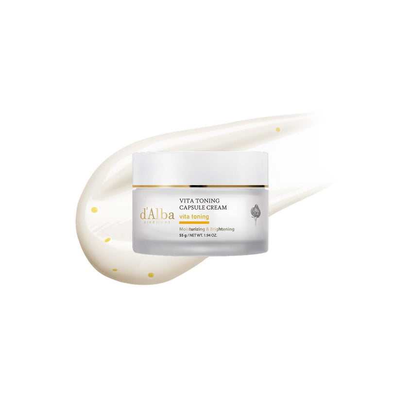 d'alba Piedmont Vita Toning Capsule Cream, Glass Skin with Vita-Cera Oil Capsules, Deep Hydration Face Moisturizer (55g) 🍁 All In One Marketplace Canada