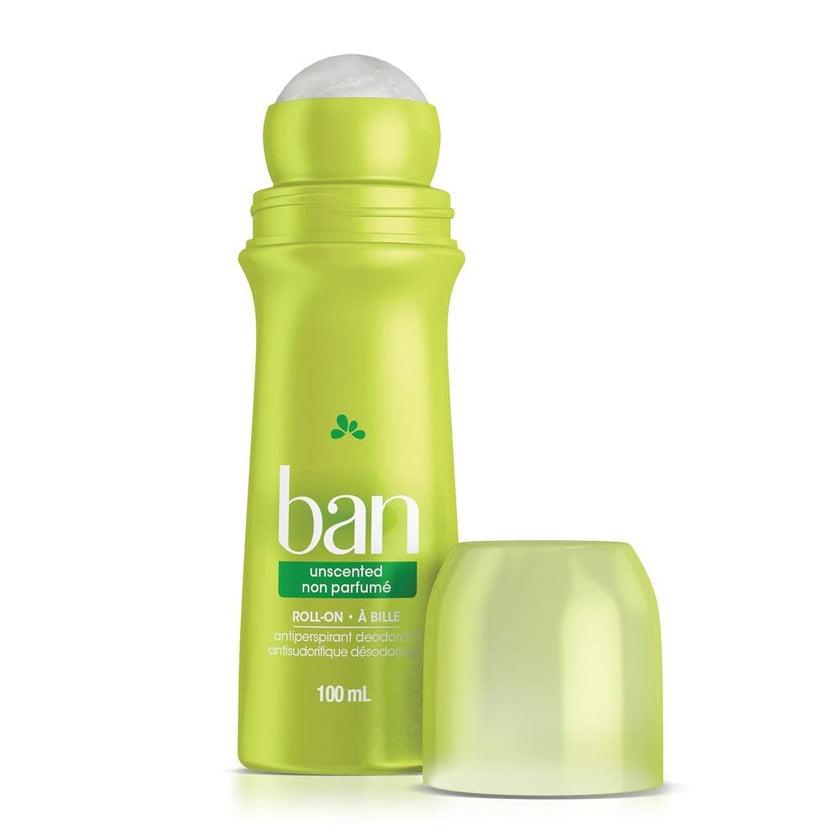 Ban Unscented Roll-on Antiperspirant Deodorant, 24-Hour Protection, Pack of 4 | Made in Canada 🍁 All In One Marketplace Canada