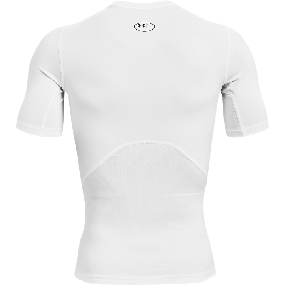 Under Armour Mens Armour HeatGear Compression Short-Sleeve T-Shirt, White (100)/Black, Small 🍁 All In One Marketplace Canada