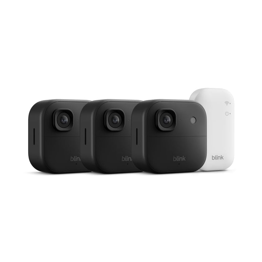 Blink Outdoor 2K+ (newest model) — Wireless smart security camera, 2K video resolution, enhanced audio, two-year battery. Sync Module Core included — 3 camera system (Black) 🍁 All In One Marketplace Canada