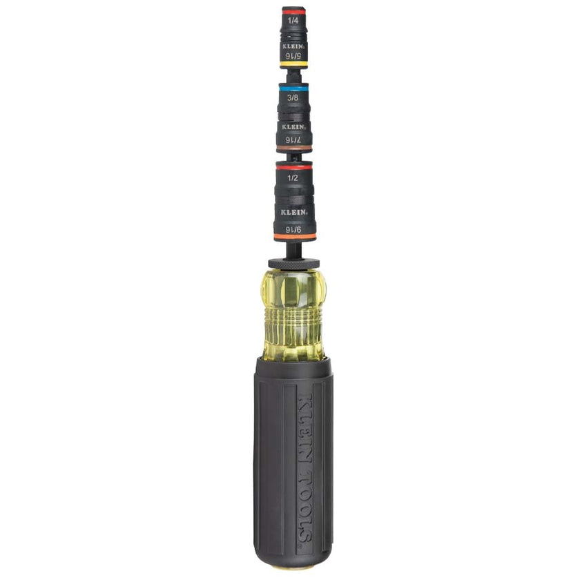 Klein Tools 32910 Impact Driver, 7-in-1 SAE Impact Socket Set with Handle, Flip Socket with 1/4, 5/16, 3/8, 7/16, 1/2 and 9/16-Inch Nut Driver Sizes and 1/4-Inch Bit Holder 🍁 All In One Marketplace Canada