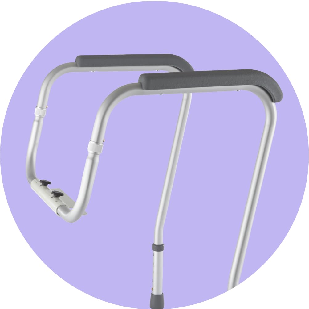 Medline Toilet Safety Rail for Seniors with Easy Installation; Height Adjustable Toilet Safety Frame; Bathroom Assist Rail with Armrests; Bathroom Safety; 250 lb. Weight Capacity 🍁 All In One Marketplace Canada
