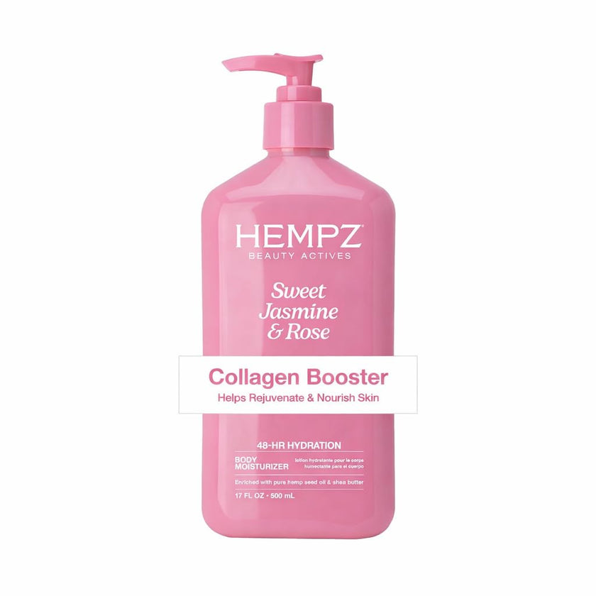 HEMPZ Body Lotion - Sweet Jasmine & Rose Daily Moisturizing Cream, Shea Butter Hand and Body Moisturizer - Hemp Lotion - Skin Care Products, Hemp Seed Oil - 17 oz. 🍁 All In One Marketplace Canada