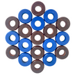 32 Blue and Walnut Carrom / Pichenotte / Croquignole Rings - (Blue / Walnut / Natural / Black / White) - Anneaux De Pichenottes - Game Accessories / Accessoires De Jeu