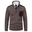 Men's heavyweight Polo Shirts - Half Zipper Cold Blouse Stand Collar