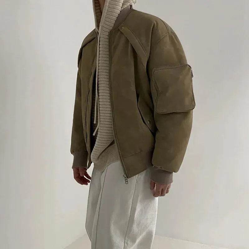Retro Suede Street Hip pop Fashion Jacket for Men