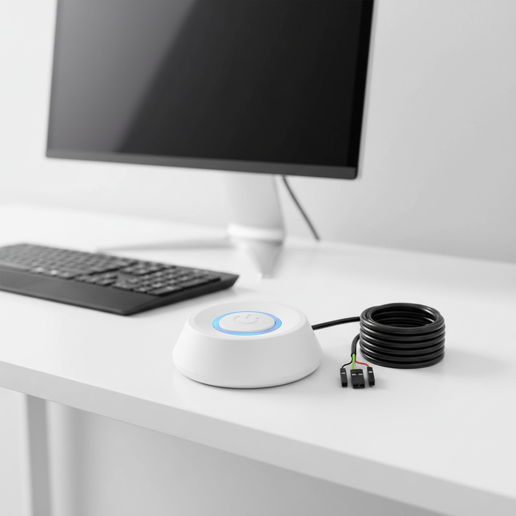 External PC Power Switch Extension Cable with LED Indicator – Desktop Computer On/Off Button