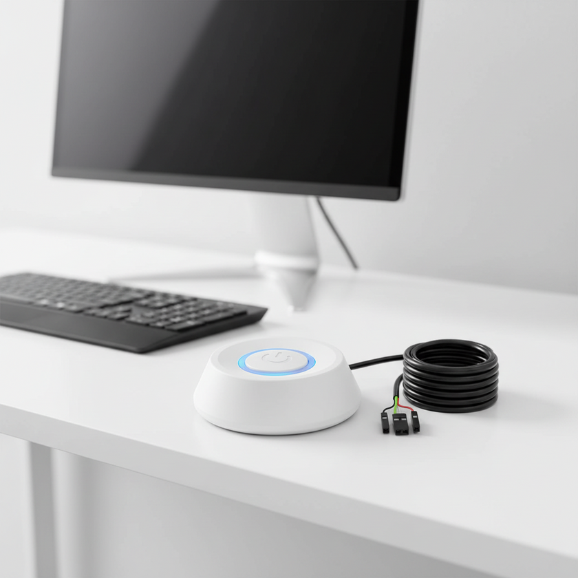 External PC Power Switch Extension Cable with LED Indicator – Desktop Computer On/Off Button