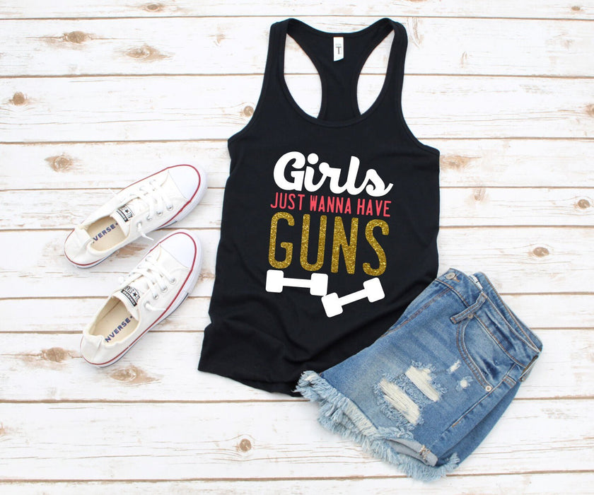 Girls Just Wanna Have Guns Racerback Tank Top