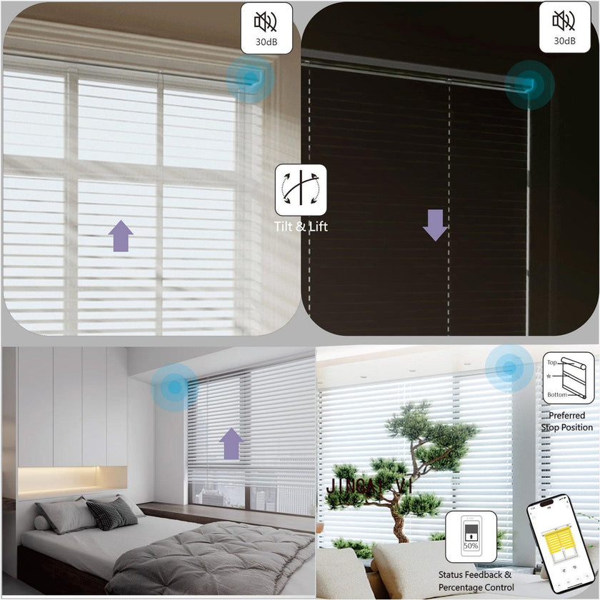 Electric Motorised Blinds Solar Powered 15-Channel Remote Cordless Dimmable Window Shade