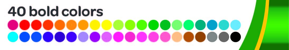 Crayola Ultra Clean Washable Markers, Broad Line Markers, Gifts, 40 Classic Colors 🍁 All In One Marketplace Canada
