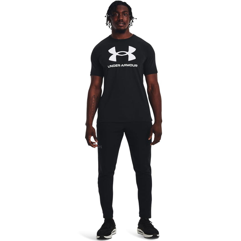 Under Armour Men's Sportstyle Logo Short Sleeve T Shirt, (001) Black / / White, Small 🍁 All In One Marketplace Canada