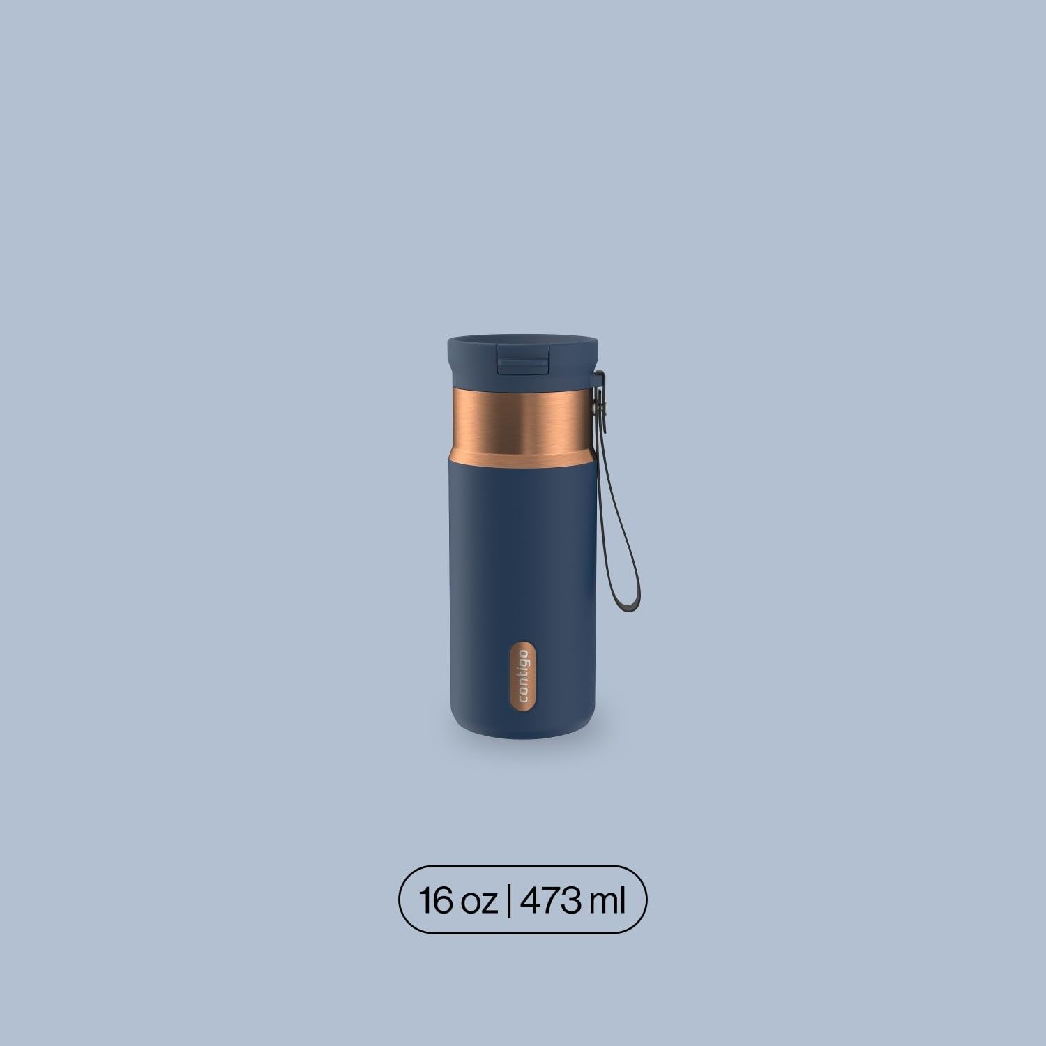 Contigo SnapSeal 16 oz Travel Mug w/Carry Strap | Vacuum-Insulated Stainless Steel for Hot Coffee & Tea or Cold Drinks | Spill-Proof Lid w/Straw Compatibility | BPA & Lead-Free | Dishwasher Safe 🍁 All In One Marketplace Canada