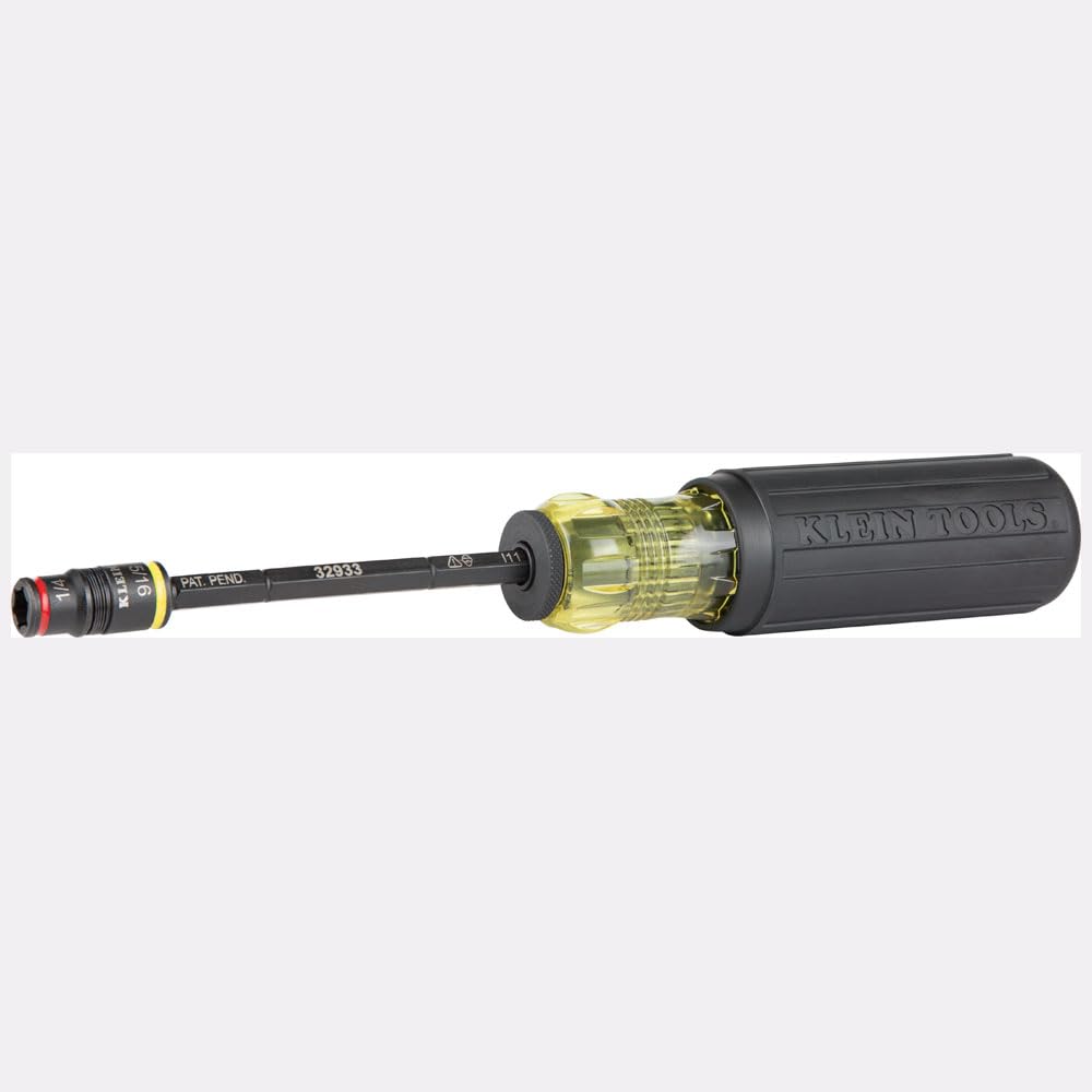Klein Tools 32910 Impact Driver, 7-in-1 SAE Impact Socket Set with Handle, Flip Socket with 1/4, 5/16, 3/8, 7/16, 1/2 and 9/16-Inch Nut Driver Sizes and 1/4-Inch Bit Holder 🍁 All In One Marketplace Canada