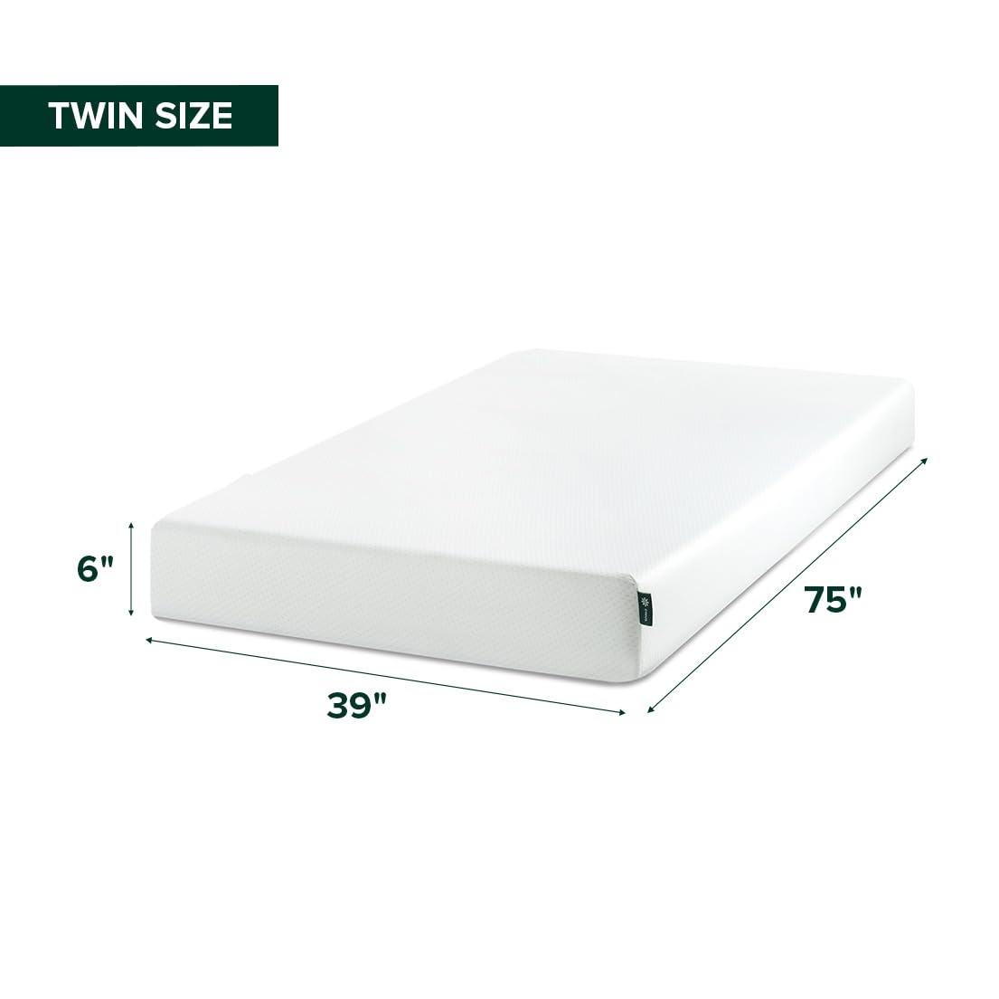 Zinus Twin Mattress - 6 Inch Green Tea Infused Memory Foam Mattress, Mattress in a Box, CertiPUR-US Certified Foam with Pressure Relief, 10-Year Warranty, Twin Size 🍁 All In One Marketplace Canada