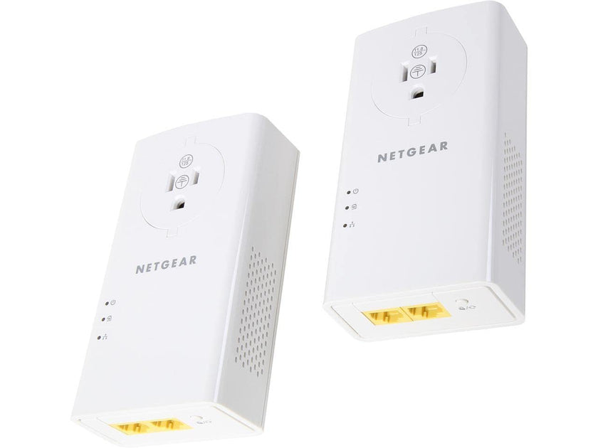 NETGEAR Powerline Adapter Kit, 2000 Mbps Wall-Plug, 2 Gigabit Ethernet Ports with Passthrough + Extra Outlet (PLP2000-100PAS) 🍁 All In One Marketplace Canada