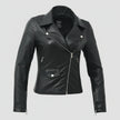 Women’s Lightweight Leather Fashion Jacket | Soft Naked Cowhide Casual Moto Style