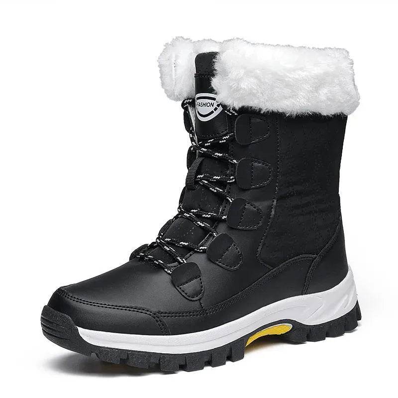 Winter Waterproof Snow Boots Women's Mid-calf Front Zipper