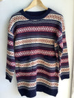 Vintage Fair Isle Knit Sweater Dress