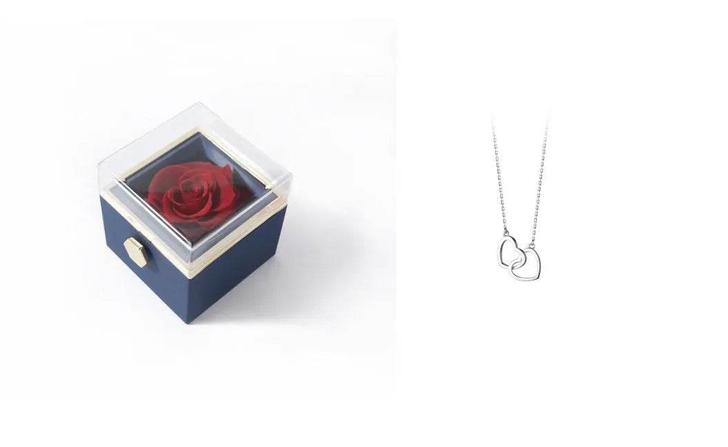 Fashion Acrylic Rotating  Valentine  Rose Jewelry gift  Box