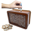 Wooden Coin Bank with Denomination Slots – Piggy Bank (Small & Large)