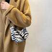 Leopard Pattern Plush Bag Personality Diagonal Women Bag Chain Shoulder Bag