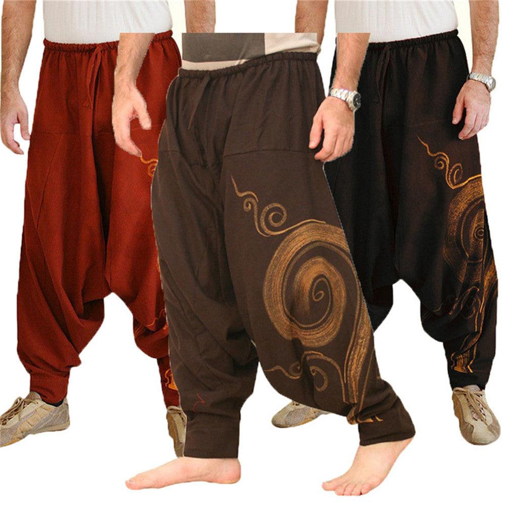 Men's Loose Fit Cotton Blend Trousers