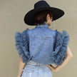 Denim Jacket Women Casual Sleeveless Lapel Style