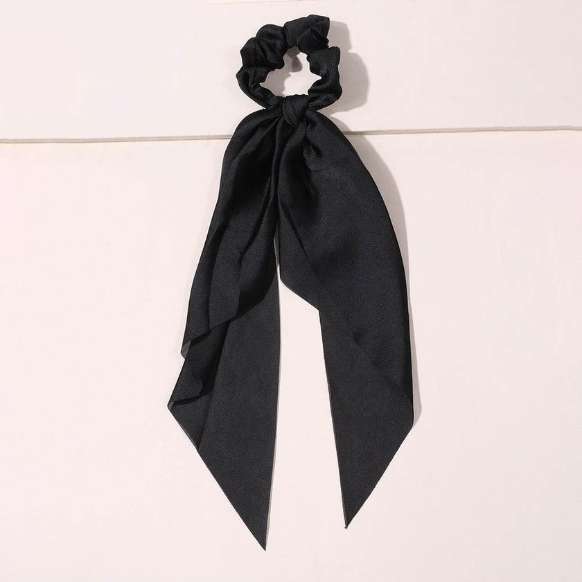 Cute Hair Silk Bow Scrunchie Vintage Satin Scarf Scrunchie